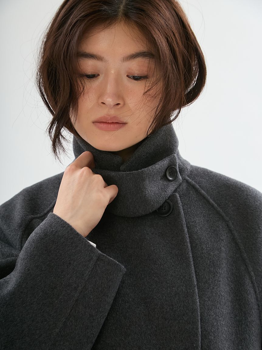 emmi atelier「Super160ウールリバーガウンコート」|テーラードジャケット|