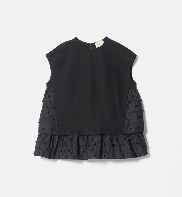 UNITED ARROWS「ドットリボン カットジャガード コンビ ブラウス ‐ウォッシャブル‐」|シャツ・ブラウス|