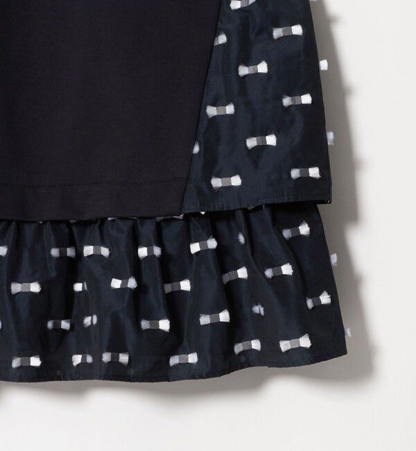 UNITED ARROWS「ドットリボン カットジャガード コンビ ブラウス ‐ウォッシャブル‐」|シャツ・ブラウス|