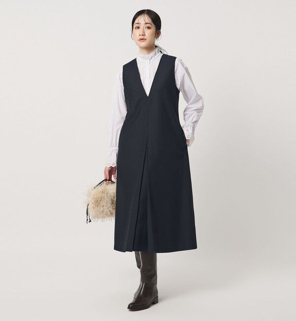 UNITED ARROWS「T/W ジャンパースカート」|ジャンパースカート|NAVY