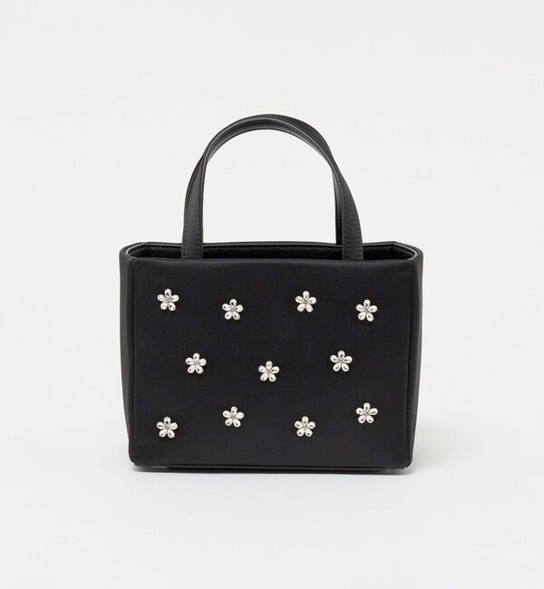 UNITED ARROWS「ビジュー キューブ ミニトートバッグ」|トートバッグ|BLACK