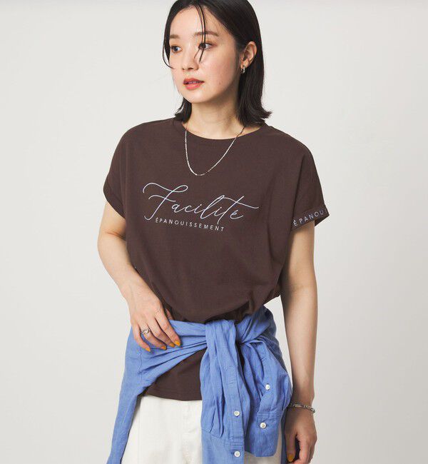 UNITED ARROWS green label relaxing「【WEB限定】＜at ease＞エンブロイダリー カットソー 」|Tシャツ・カットソー|DK.BROWN