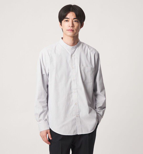 UNITED ARROWS green label relaxing「MULTI FUNCTION ピンオックス バンドカラー 長袖シャツ -UVカット・吸水速乾・遮熱-」|シャツ・ブラウス|