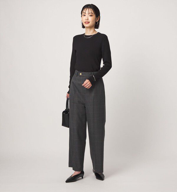 UNITED ARROWS green label relaxing「＜1_OF MINE＞リブ クルーネック ロングスリーブ プルオーバー ニット マシンウォッシャブル」|ニット・セーター|