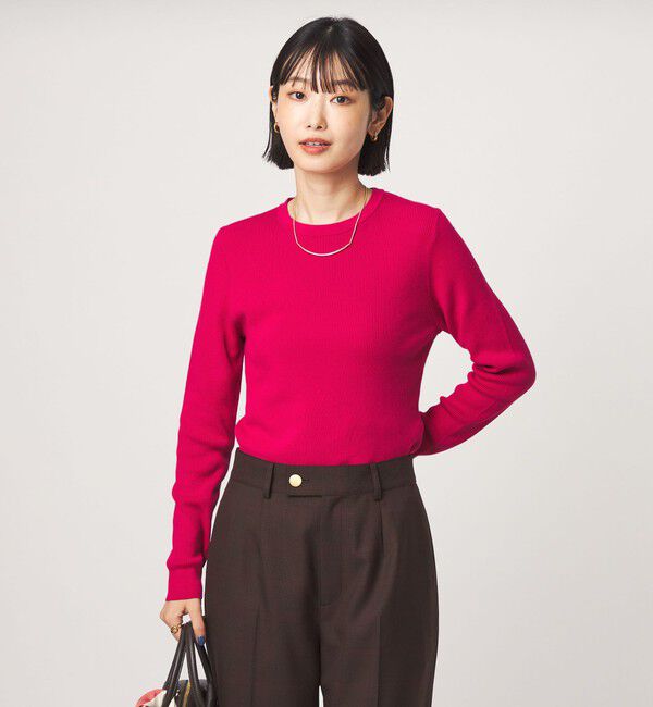 UNITED ARROWS green label relaxing「＜1_OF MINE＞リブ クルーネック ロングスリーブ プルオーバー ニット マシンウォッシャブル」|ニット・セーター|