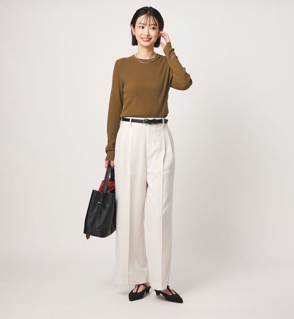 UNITED ARROWS green label relaxing「＜1_OF MINE＞リブ クルーネック ロングスリーブ プルオーバー ニット マシンウォッシャブル」|ニット・セーター|