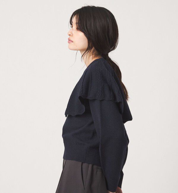 EMMEL REFINES「＜EMMEL REFINES＞EM ケーブルケープ ニットプルオーバー」|ニット・セーター|
