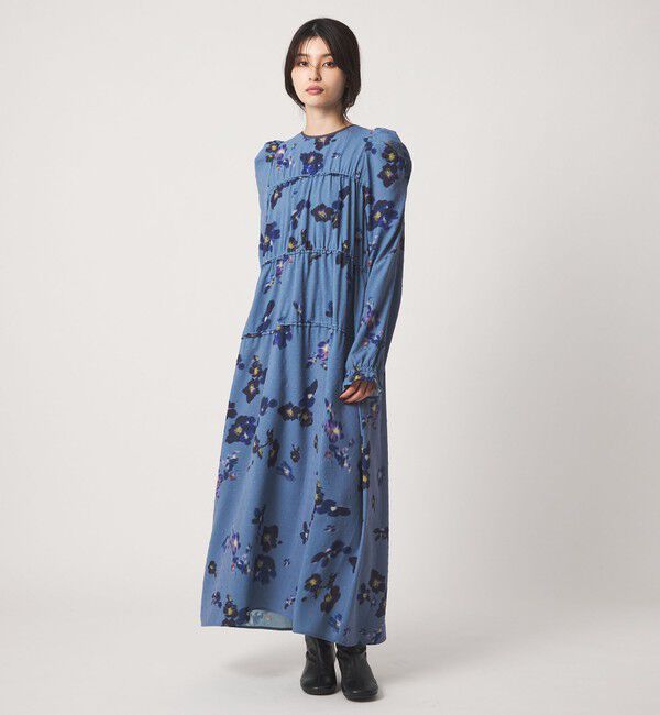 EMMEL REFINES「＜EMMEL REFINES＞EM カットドビー プリント ティアード ワンピース」|ワンピース|