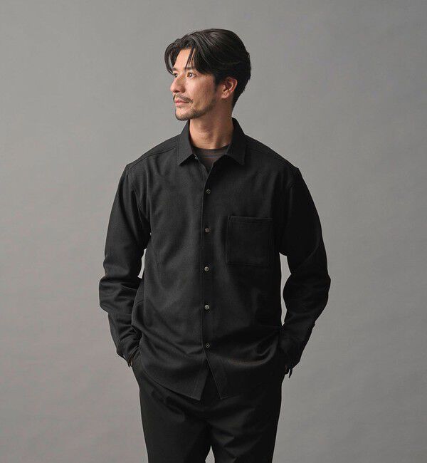 BEAUTY&YOUTH UNITED ARROWS「【WEB限定 WARDROBE SMART】ウールライク シャツ」|シャツ・ブラウス|BLACK