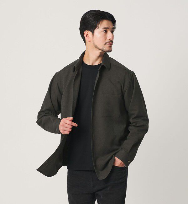 BEAUTY&YOUTH UNITED ARROWS「【WEB限定 WARDROBE SMART】ウールライク シャツ」|シャツ・ブラウス|OLIVE