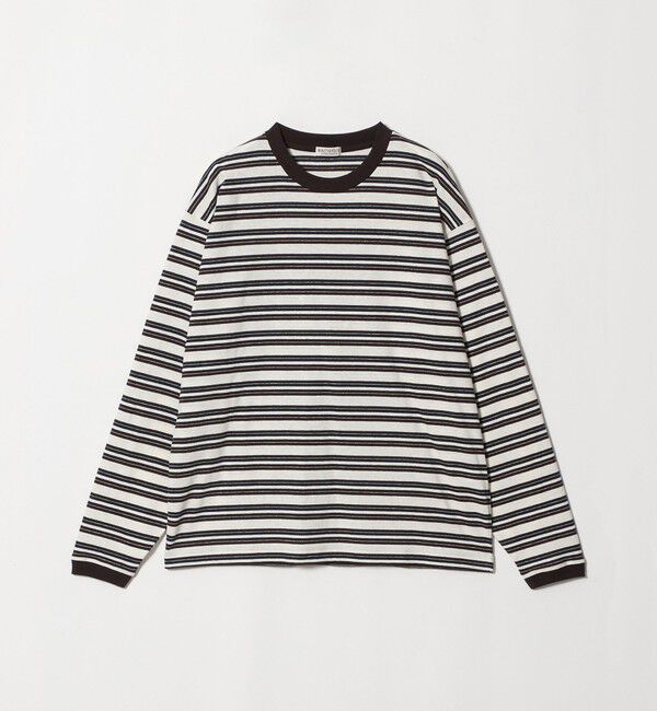 BEAUTY&YOUTH UNITED ARROWS「ラフィー マルチ ボーダー クルーネック カットソー」|Tシャツ・カットソー|OFF WHITE