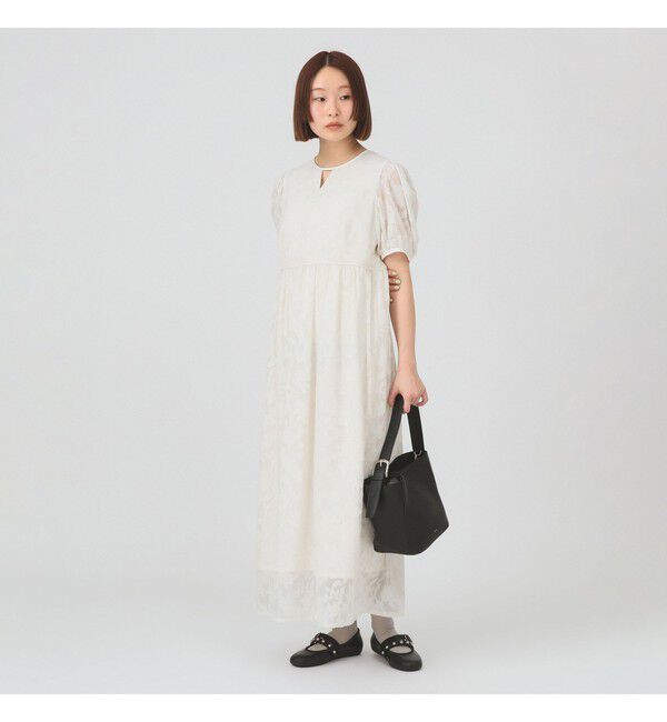 Ray BEAMS 「ジャガード パフスリーブ ワンピース」|ワンピース|