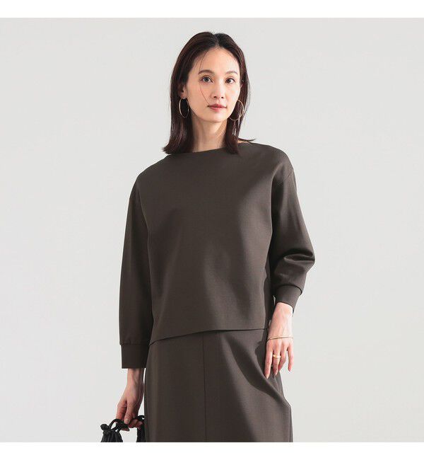 Demi-Luxe BEAMS 「ポンチ ボートネック プルオーバー」|Tシャツ・カットソー|KHAKI
