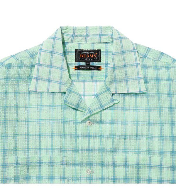 BEAMS PLUS「Open Collar Nylon Airy Plaid」|シャツ・ブラウス|