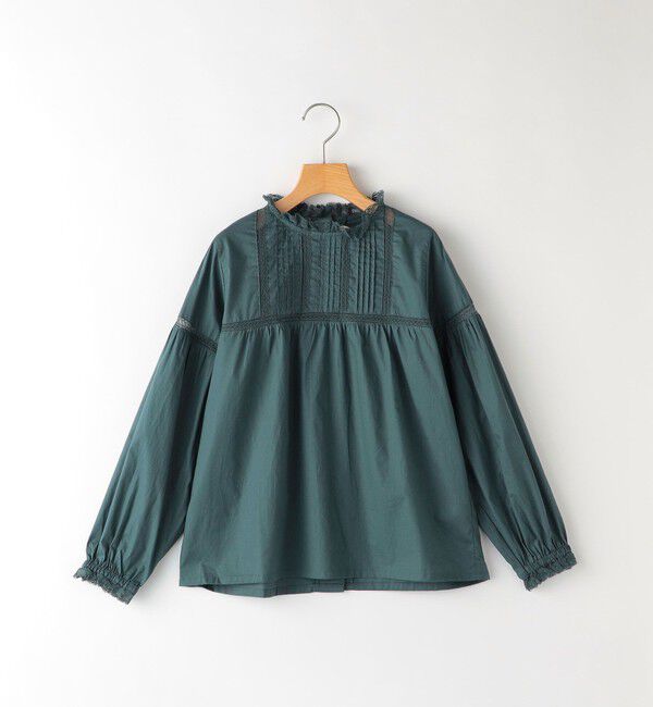 SHIPS KIDS「SHIPS KIDS:140～150cm / レース ピンタック 長袖 ブラウス」|シャツ・ブラウス|