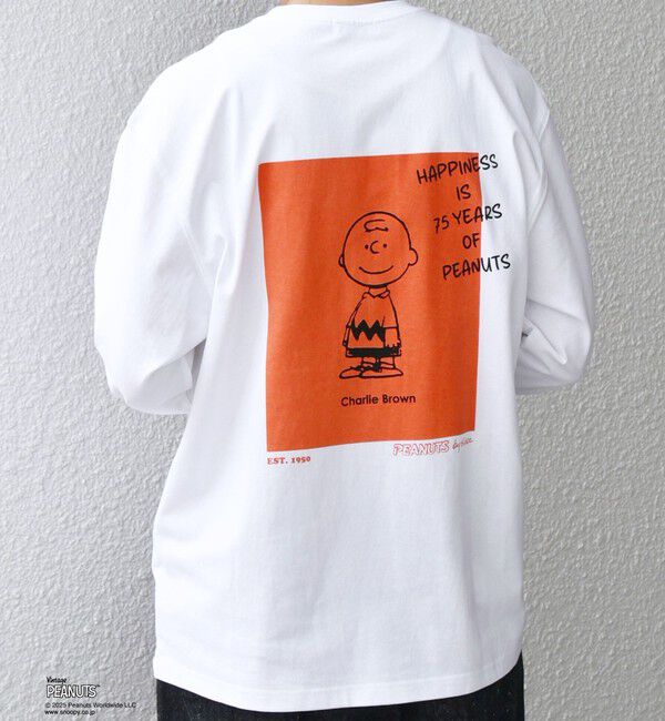 SHIPS any「SHIPS any: SNOOPY コラボ 75th グラフィック プリント Tシャツ(ロンT)◆」|Tシャツ・カットソー|