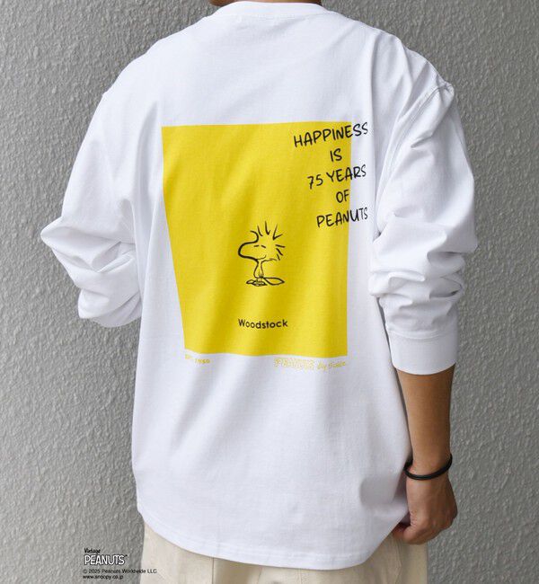 SHIPS any「SHIPS any: SNOOPY コラボ 75th グラフィック プリント Tシャツ(ロンT)◆」|Tシャツ・カットソー|