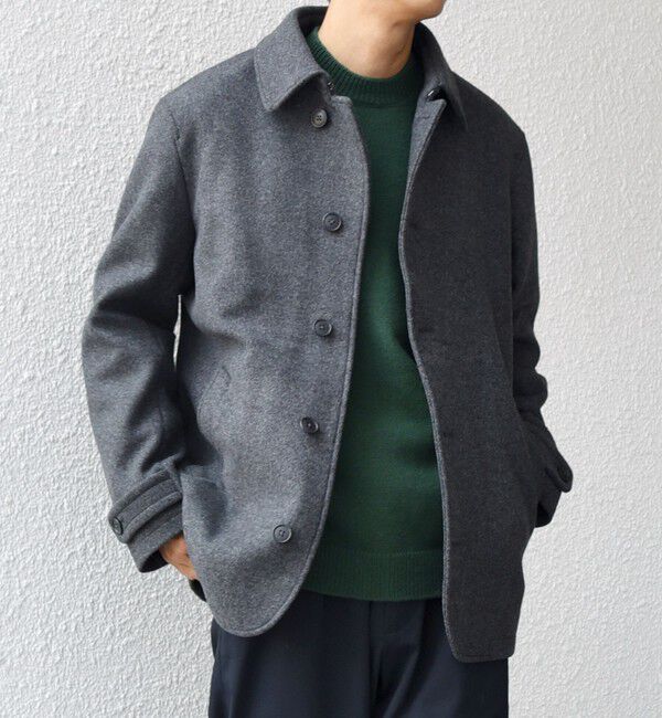 SHIPS any「PURE WOOL MELTON シングル Pコート 26AW◆」|ピーコート|ダークグレー