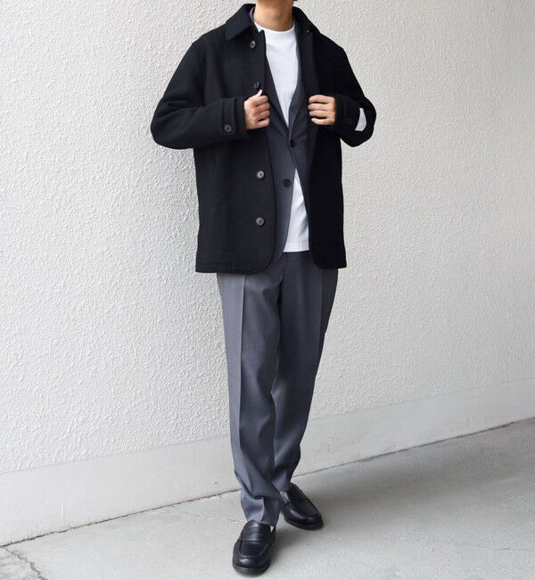 SHIPS any「PURE WOOL MELTON シングル Pコート 26AW◆」|ピーコート|
