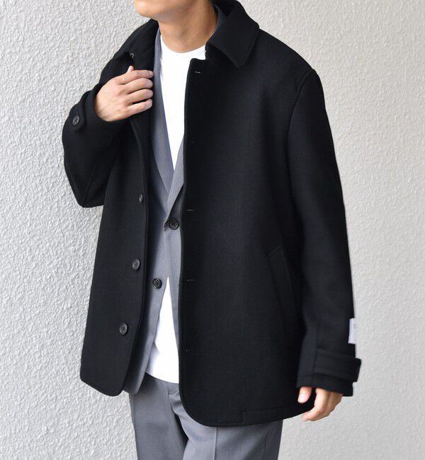 SHIPS any「PURE WOOL MELTON シングル Pコート 26AW◆」|ピーコート|