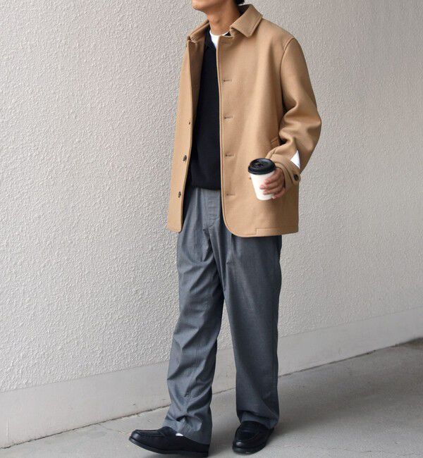 SHIPS any「PURE WOOL MELTON シングル Pコート 26AW◆」|ピーコート|