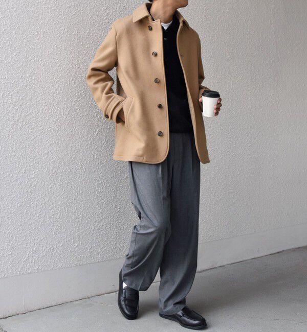 SHIPS any「PURE WOOL MELTON シングル Pコート 26AW◆」|ピーコート|