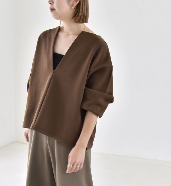 quaranciel「quaranciel:〈洗濯機可能〉ポンチ Vネック ルーズ プルオーバー」|スウェット・ジャージ|