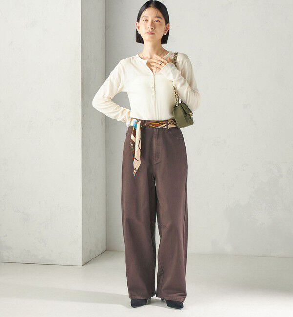 SHIPS for women「【SHIPS別注】miller:シアー ヘンリー ネック ロング スリーブ TEE 26AW」|Tシャツ・カットソー|