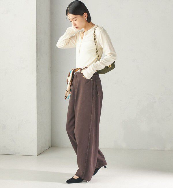 SHIPS for women「【SHIPS別注】miller:シアー ヘンリー ネック ロング スリーブ TEE 26AW」|Tシャツ・カットソー|
