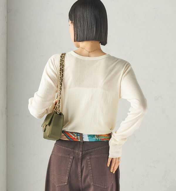 SHIPS for women「【SHIPS別注】miller:シアー ヘンリー ネック ロング スリーブ TEE 26AW」|Tシャツ・カットソー|
