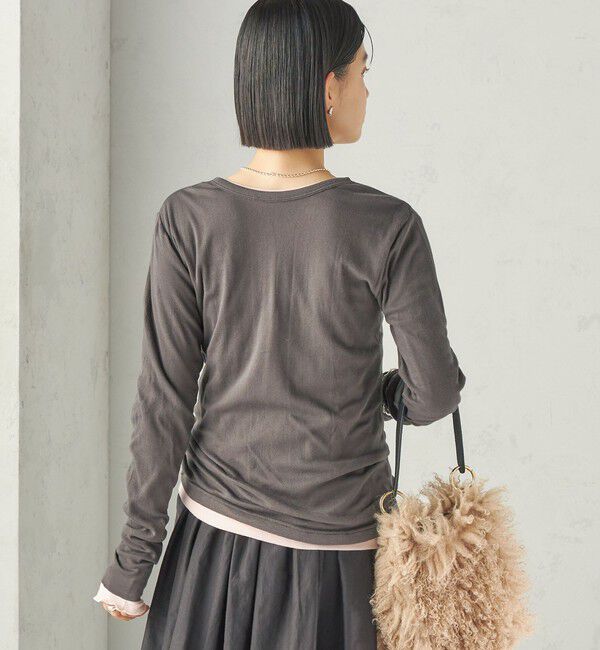 SHIPS for women「【SHIPS別注】miller:シアー ヘンリー ネック ロング スリーブ TEE 26AW」|Tシャツ・カットソー|