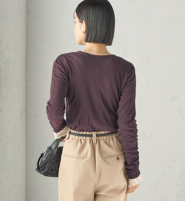 SHIPS for women「【SHIPS別注】miller:シアー ヘンリー ネック ロング スリーブ TEE 26AW」|Tシャツ・カットソー|