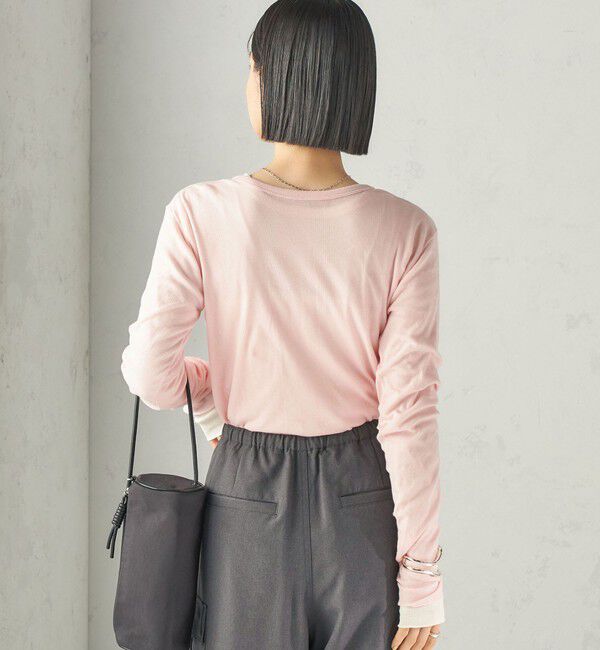 SHIPS for women「【SHIPS別注】miller:シアー ヘンリー ネック ロング スリーブ TEE 26AW」|Tシャツ・カットソー|
