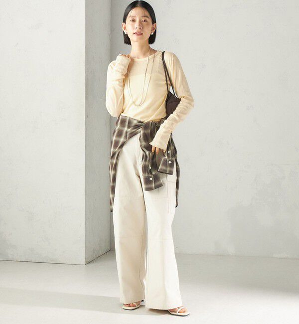 SHIPS for women「【SHIPS別注】miller:シアー ヘンリー ネック ロング スリーブ TEE 26AW」|Tシャツ・カットソー|