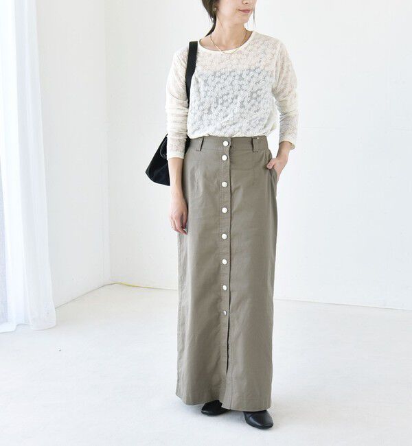 quaranciel「quaranciel:〈洗濯機可能〉シアー フラワー ジャカード コンパクト プルオーバー」|Tシャツ・カットソー|