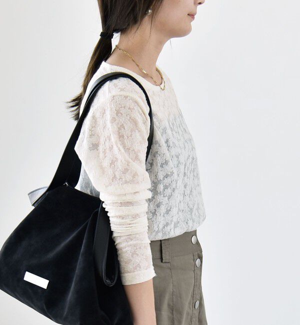 quaranciel「quaranciel:〈洗濯機可能〉シアー フラワー ジャカード コンパクト プルオーバー」|Tシャツ・カットソー|
