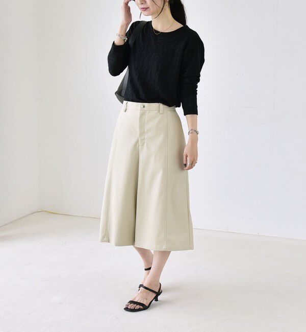 quaranciel「quaranciel:〈洗濯機可能〉シアー フラワー ジャカード コンパクト プルオーバー」|Tシャツ・カットソー|
