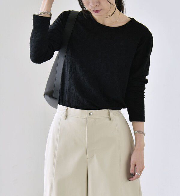 quaranciel「quaranciel:〈洗濯機可能〉シアー フラワー ジャカード コンパクト プルオーバー」|Tシャツ・カットソー|