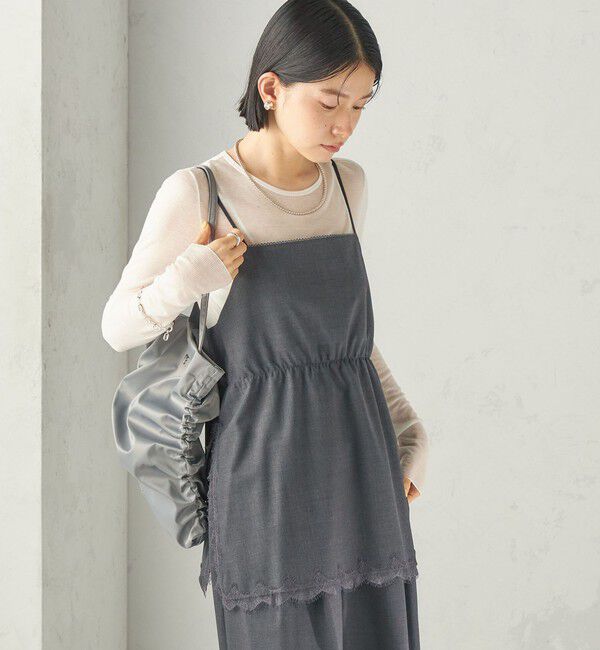 SHIPS for women「〈手洗い可能〉サイド スリット 裾 レース キャミソール」|キャミソール|