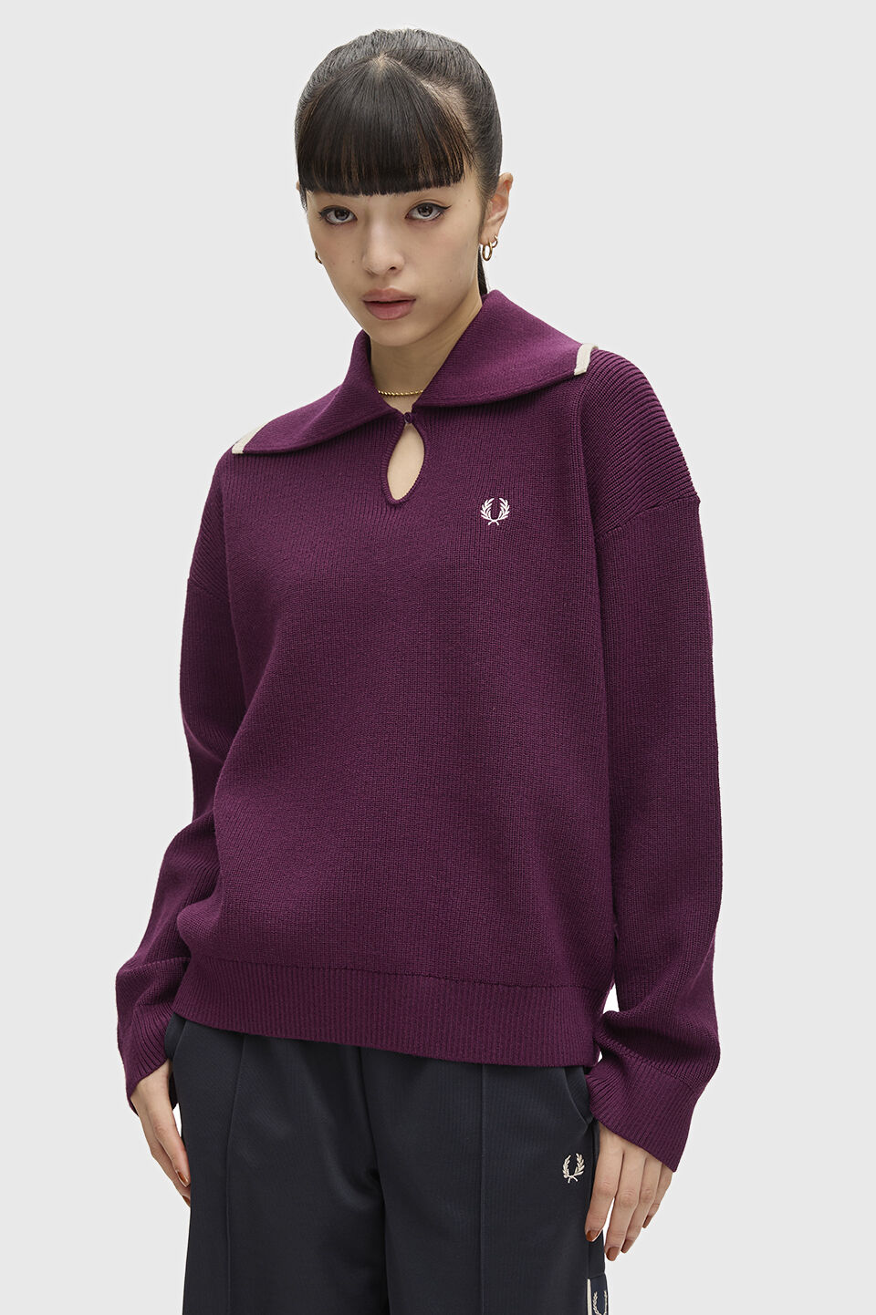 FRED PERRY 「FRED PERRY／Wide Collar Knitted Shirt／ワイドカラーニットシャツ」|ポロシャツ|PLUM