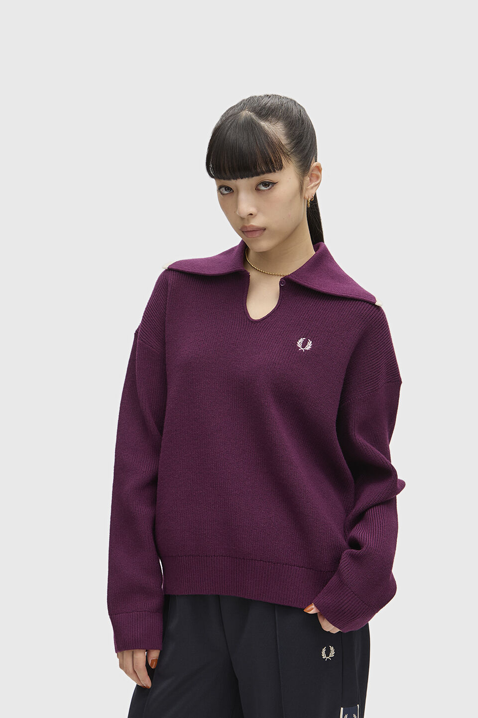 FRED PERRY 「FRED PERRY／Wide Collar Knitted Shirt／ワイドカラーニットシャツ」|ポロシャツ|