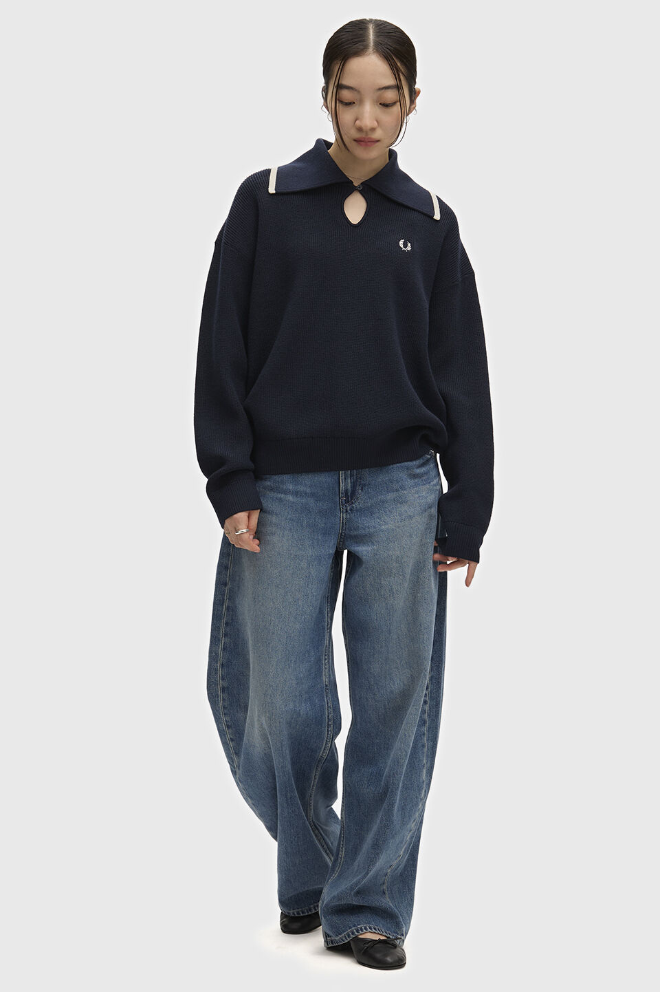FRED PERRY 「FRED PERRY／Wide Collar Knitted Shirt／ワイドカラーニットシャツ」|ポロシャツ|