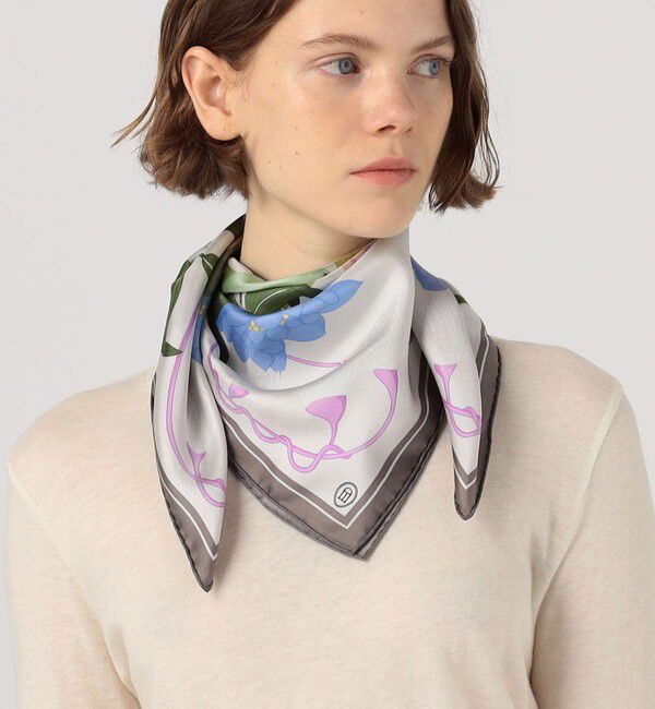 TOMORROWLAND GOODS「ATELIER TOMORROW FLOWER シルクスカーフ」|バンダナ・スカーフ|