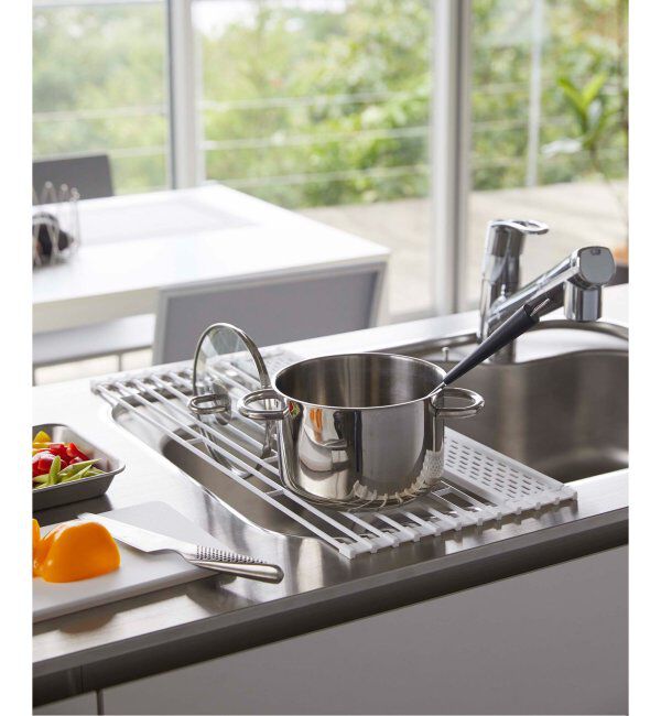 journal standard Furniture「《WEB限定予約》【tower/タワー】折り畳み水切り シリコーントレー付き L」|食器・キッチングッズ|
