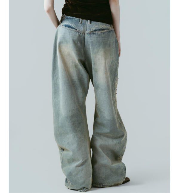 JOINT WORKS「Knuth Marf / クヌースマーフ studded draped denim pants」|デニム|