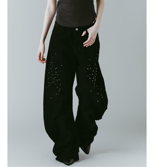 JOINT WORKS「Knuth Marf / クヌースマーフ studded draped denim pants」|デニム|