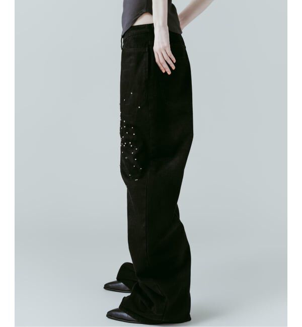 JOINT WORKS「Knuth Marf / クヌースマーフ studded draped denim pants」|デニム|
