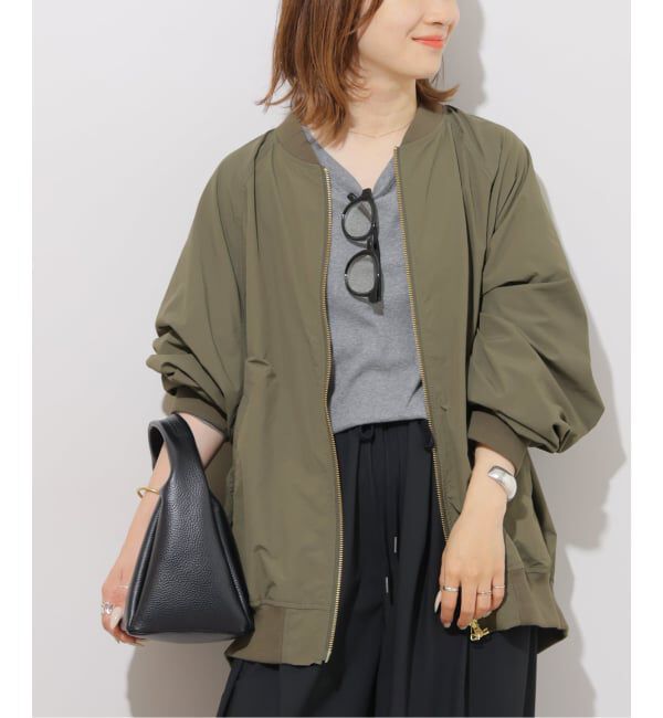 JOURNAL STANDARD relume「《追加2》［手洗い可］ウォッシャブルナイロンダブルジップMA-1」|ブルゾン・スタジャン|カーキ B
