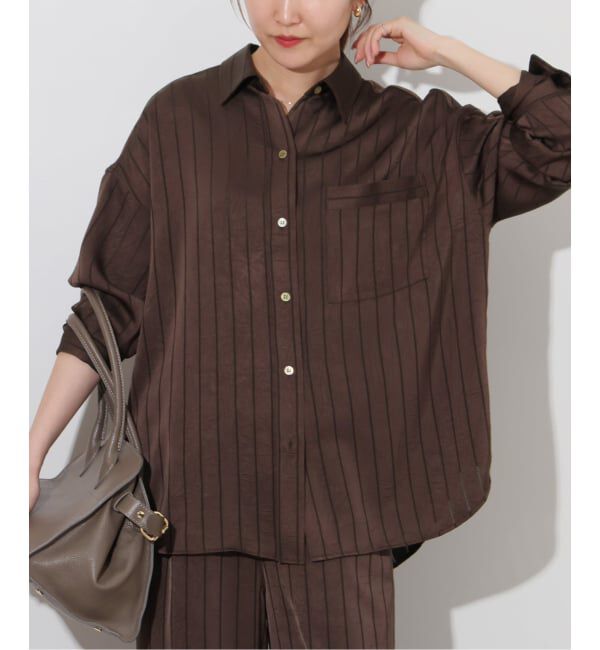 JOURNAL STANDARD relume「《予約》サテンストライプパジャマシャツ」|シャツ・ブラウス|