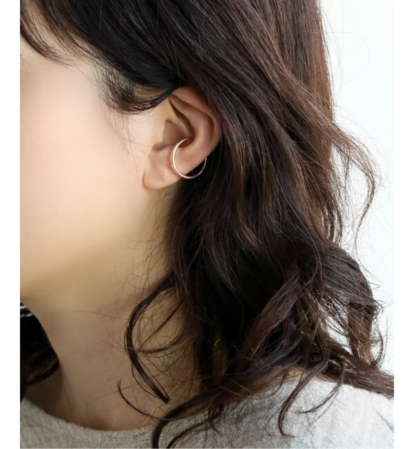 Lilas by Spick&Span「2cmサークルパイプイヤーカフ K10（片耳）」|イヤーカフ|